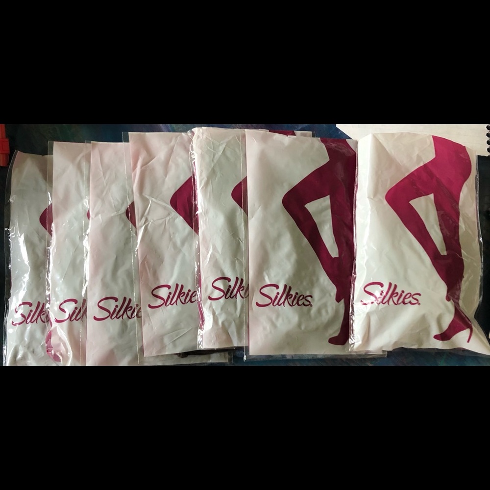 Silkies sheer toe to waste medium mocha 7 pair